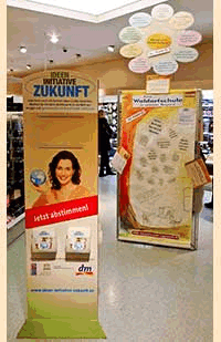 Unser Werbebanner im DM Markt
